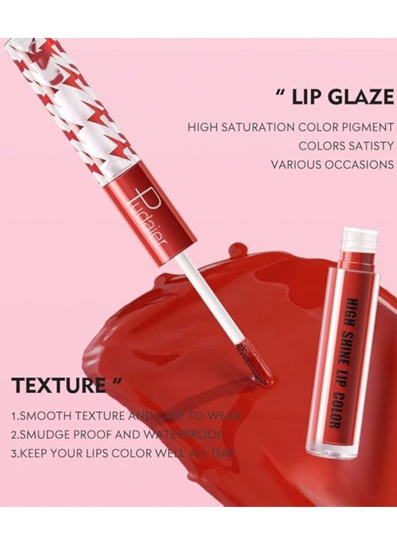 بوداير ملمع شفاه عالي اللمعان مع زيت شفاه شفاف بلون ثابت ، أحمر شفاه سائل مزدوج النهاية يدوم حتى 12 ساعة ، خفيف الوزن وغير لزج ، 2 مل (04) - Image 4