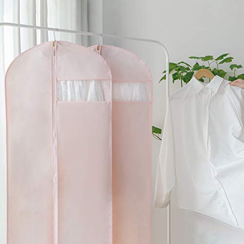 MARMINS Pink Dress Bags for Gowns Long, 65'' Long Dress Clear Garment Bag(Set of 2, 23.3'' X 65'') - Image 2