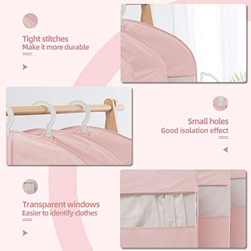 MARMINS Pink Dress Bags for Gowns Long, 65'' Long Dress Clear Garment Bag(Set of 2, 23.3'' X 65'') - Image 3