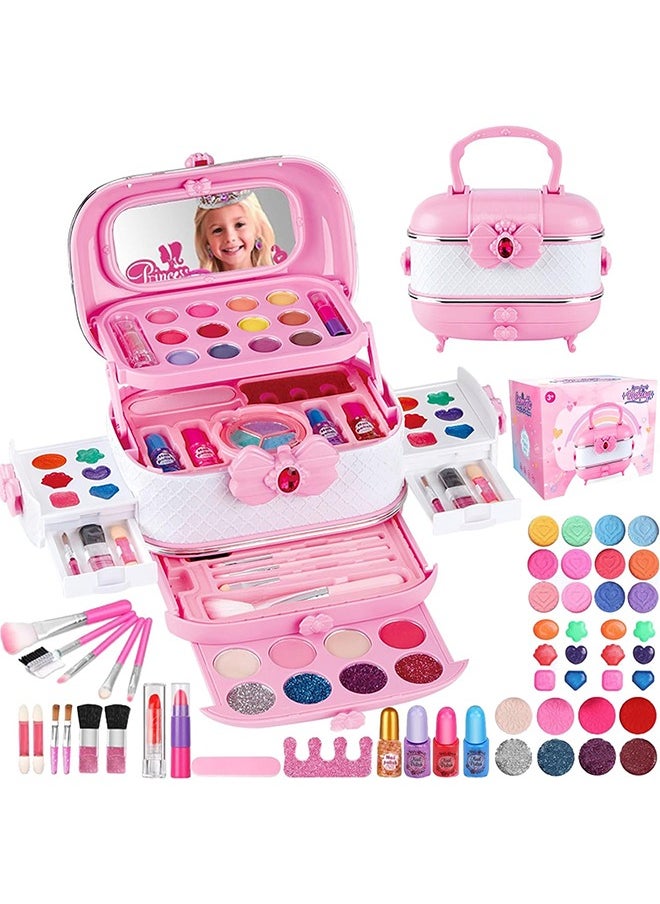 Beauenty - Kids Makeup Kit for Girl 54PCS Washable Real Makeup Set for Girls with Portable Makeup Box, Safe & Non-Toxic Kids Makeup Toys for Girls Aged 3+ Year Old - Image 1