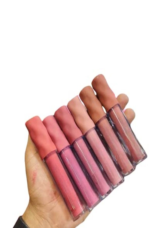 VBA 6 Pcs Matte Liquid Lipstick Set Nude Shade Non-Stick Cup Not Fade Waterproof Lipstick (Multicolor) - Image 5