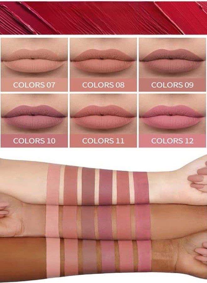 VBA 6 Pcs Matte Liquid Lipstick Set Nude Shade Non-Stick Cup Not Fade Waterproof Lipstick (Multicolor) - Image 4