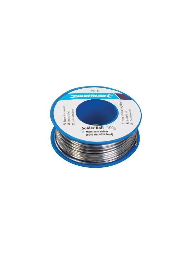 Silverline Solder Roll Flux-cored Solder 100g - Image 1