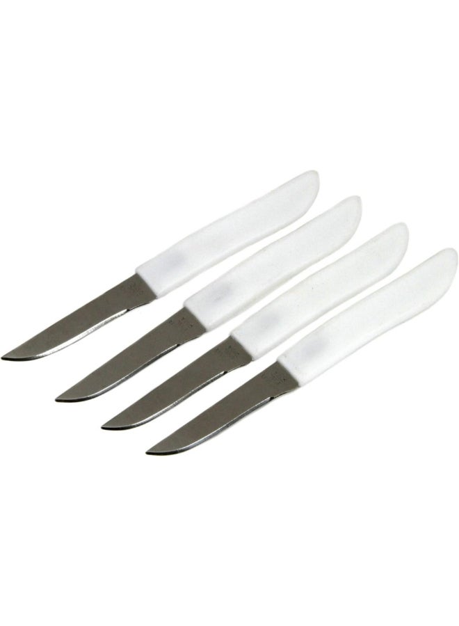 Chef Craft 4-Piece Platinum Series Stainless Steel Paring Knife Set White and Silver 6 Inch 20980 - Image 1