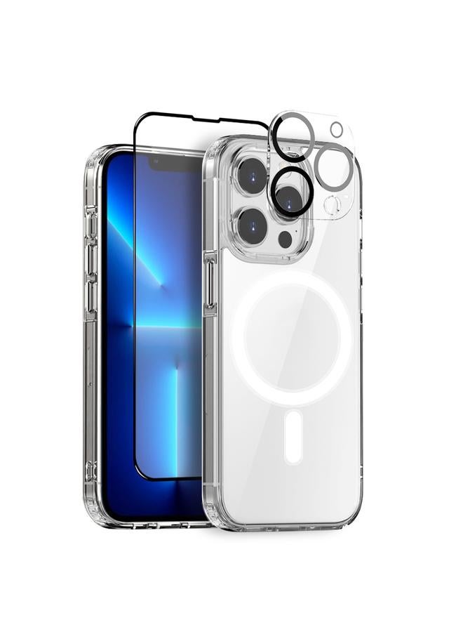 The Bros Case For iPhone 13 Pro Max 3 in 1 Magsafe Clear Phone Case with Screen Film + Rear Lens Film