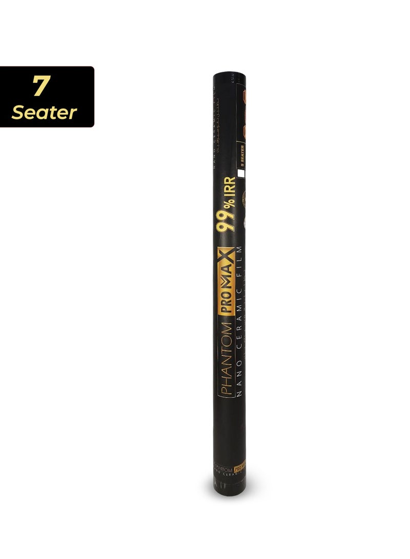فانتوم فيلم تظليل النوافذ Phantom Pro Max Nano Ceramic للسيارات ذات السبعة مقاعد، حماية من الأشعة تحت الحمراء والأشعة فوق البنفسجية بنسبة 99%، مجموعة من 3 قطع (الأمامية 100 سم، الخلفية 75 سم، المركزية 50 سم)، عزل حراري وحراري عالي الجودة، سهل التركيب. - Image 1