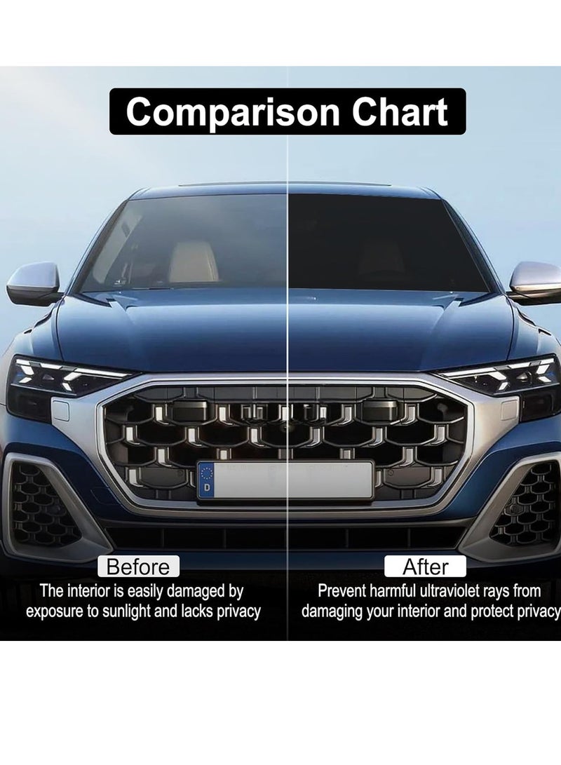 فانتوم فيلم تظليل النوافذ Phantom Pro Max Nano Ceramic للسيارات ذات السبعة مقاعد، حماية من الأشعة تحت الحمراء والأشعة فوق البنفسجية بنسبة 99%، مجموعة من 3 قطع (الأمامية 100 سم، الخلفية 75 سم، المركزية 50 سم)، عزل حراري وحراري عالي الجودة، سهل التركيب. - Image 5