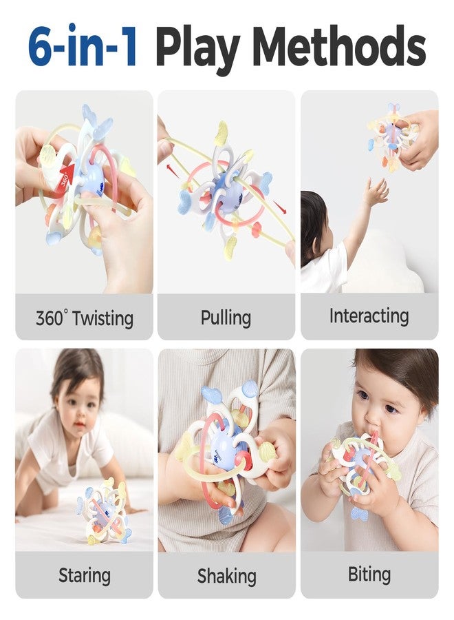 Evoceler Baby Toy, Montessori Sensory Teether Toy for 0-6, 6-12 Months, Rotatable 10 Textures Soft Silicone Teething Toy with Storage Box, Perfect Size for Grasp, Ideal Baby Boy Girl Gift - Image 2