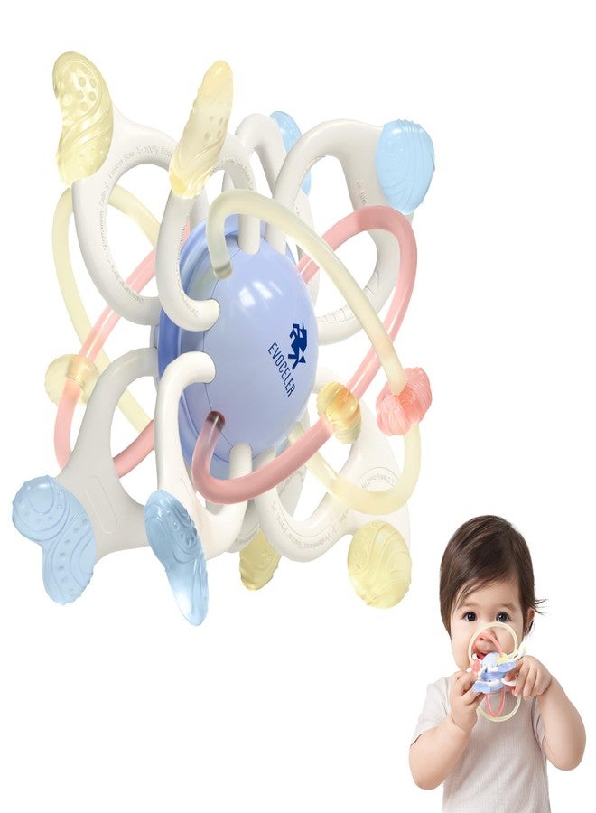 Evoceler Baby Toy, Montessori Sensory Teether Toy for 0-6, 6-12 Months, Rotatable 10 Textures Soft Silicone Teething Toy with Storage Box, Perfect Size for Grasp, Ideal Baby Boy Girl Gift - Image 1