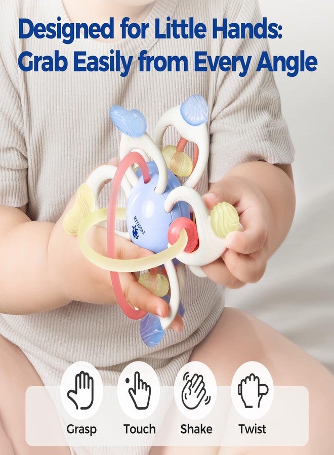 Evoceler Baby Toy, Montessori Sensory Teether Toy for 0-6, 6-12 Months, Rotatable 10 Textures Soft Silicone Teething Toy with Storage Box, Perfect Size for Grasp, Ideal Baby Boy Girl Gift - Image 4