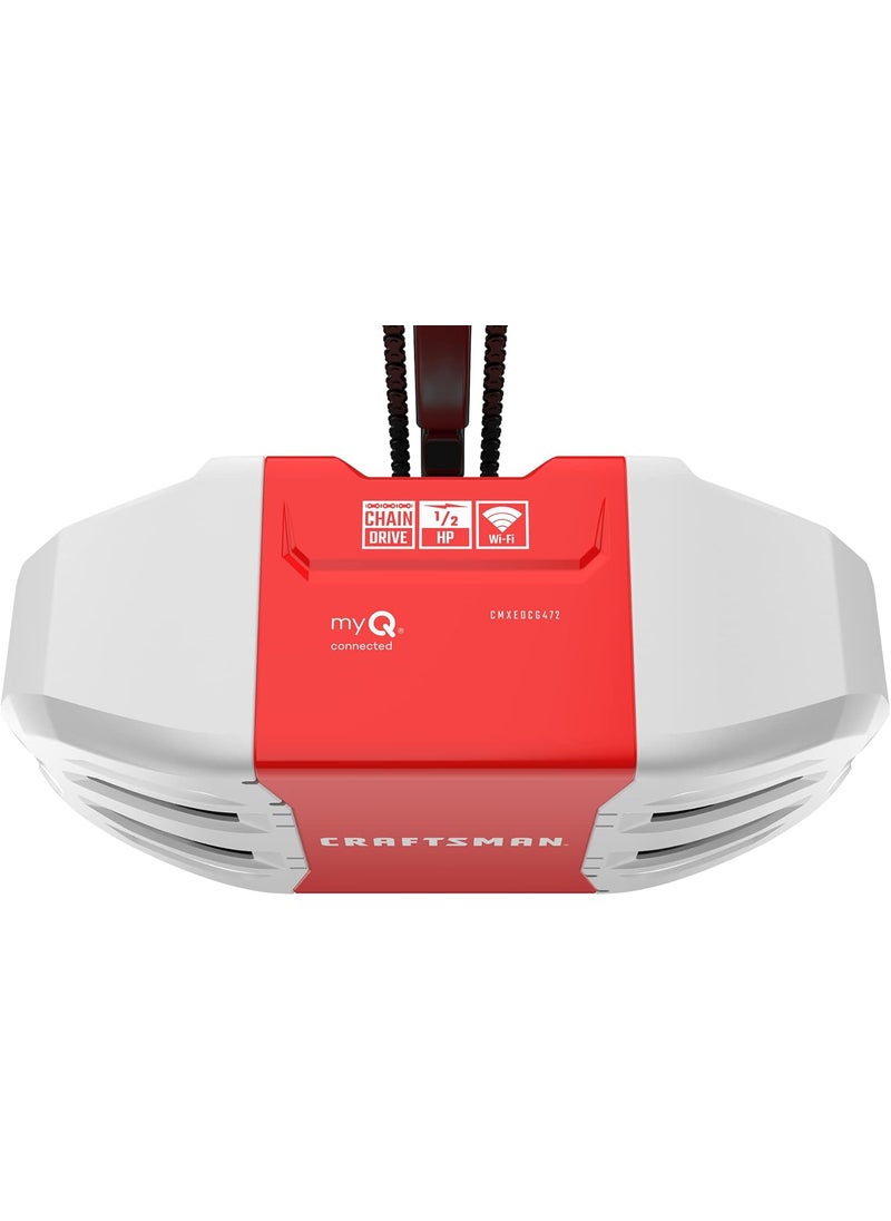 CRAFTSMAN CRAFTSMAN 12 HP Smart Garage Door Opener  myQ Smartphone Controlled  Chain Drive Wireless Keypad Included Model CMXEOCG472 Red  - Image 1