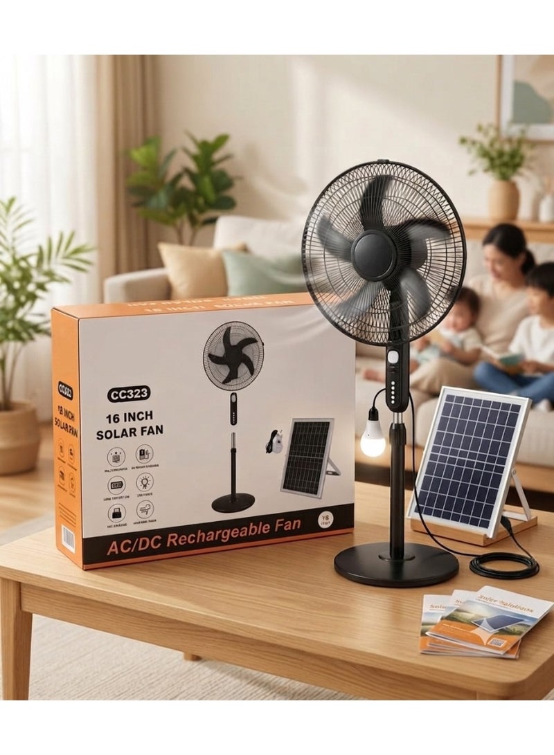 16-inch AC/DC Rechargeable Solar Fan model CC323