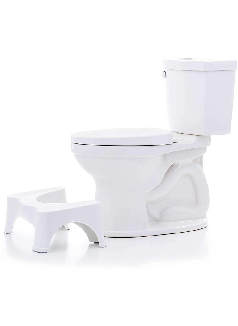 Mobhada - Mobhada Dr's Advise Perfect Posture Plastic Squat Potty Step Stool for Western Toilet Scientific Angle, Anti-Slip, Anti-Constipation, 21 cm Height (White) - Image 1