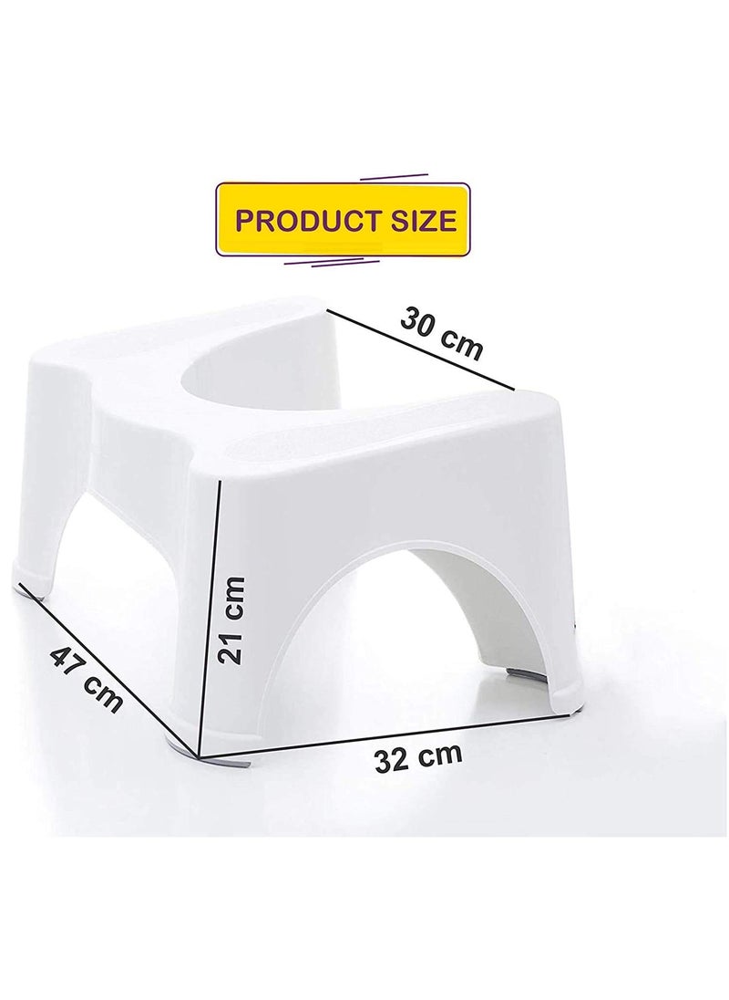 Mobhada - Mobhada Dr's Advise Perfect Posture Plastic Squat Potty Step Stool for Western Toilet Scientific Angle, Anti-Slip, Anti-Constipation, 21 cm Height (White) - Image 1