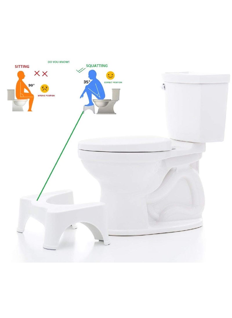 Mobhada - Mobhada Dr's Advise Perfect Posture Plastic Squat Potty Step Stool for Western Toilet Scientific Angle, Anti-Slip, Anti-Constipation, 21 cm Height (White) - Image 1