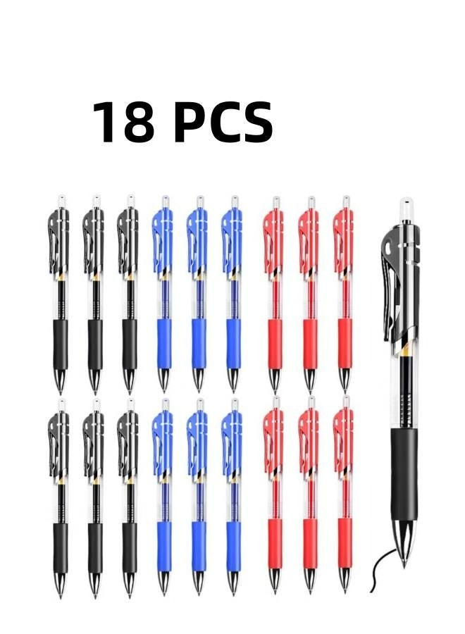 18 Pcs Retractable Ballpoint Pens,0.5 mm Medium Point Pens,Rolling Ball Refillable Pens Refillable Ink Pen Click Pens,Ballpoint Pens for Students Writing,School Office Supplies, Mix Color - Image 1