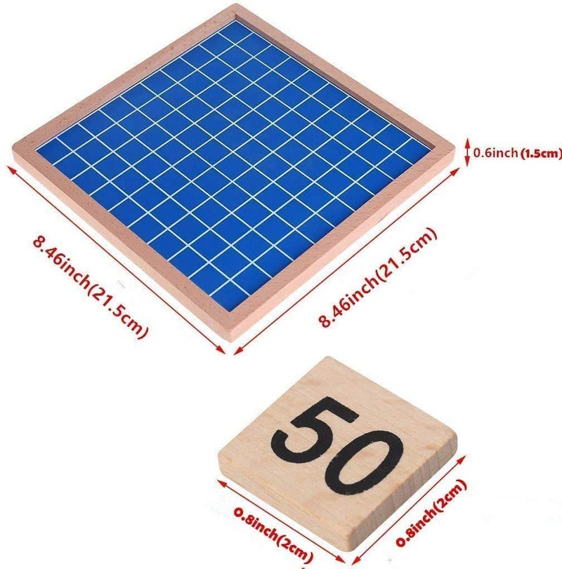 CICITOYWO Wooden Hundred Board Montessori Math Counting Toys, 1-100 Numbers Kindergarten Preschool Learning Educational Game for Toddler Kids (Hundred Board) - Image 4