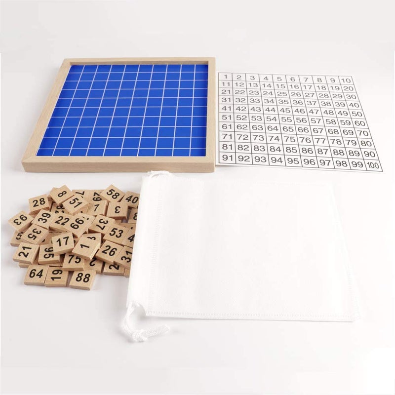 CICITOYWO Wooden Hundred Board Montessori Math Counting Toys, 1-100 Numbers Kindergarten Preschool Learning Educational Game for Toddler Kids (Hundred Board) - Image 3