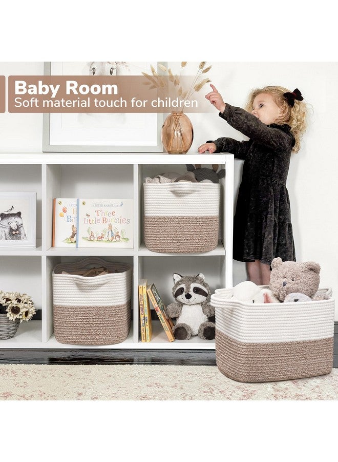 Goodpick Cube Storage Bins - Shelf Baskets for Toys Storage, Closet Storage Bins for Towel Book Clothes, Woven Basket for Shelves Baby Laundry Basket, 13''x10''x9'' - Image 3