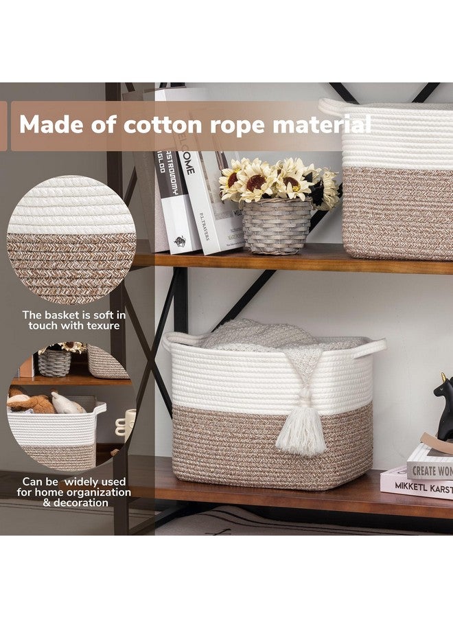 Goodpick Cube Storage Bins - Shelf Baskets for Toys Storage, Closet Storage Bins for Towel Book Clothes, Woven Basket for Shelves Baby Laundry Basket, 13''x10''x9'' - Image 4