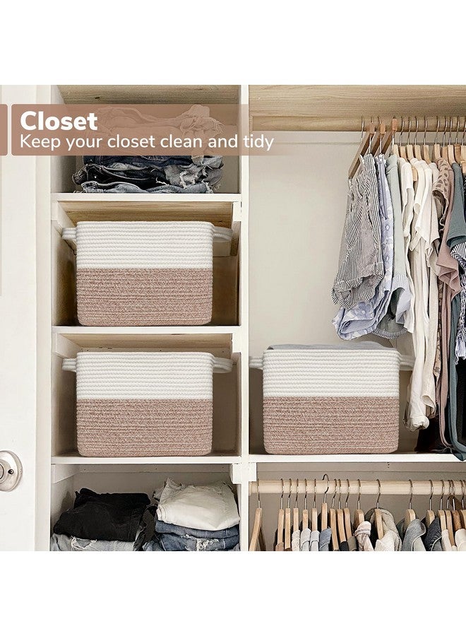 Goodpick Cube Storage Bins - Shelf Baskets for Toys Storage, Closet Storage Bins for Towel Book Clothes, Woven Basket for Shelves Baby Laundry Basket, 13''x10''x9'' - Image 5