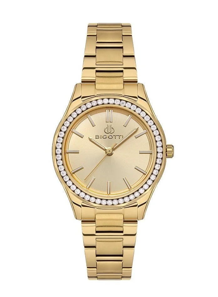 Bigotti Milano Bigotti - Raffinato Women Watch | Stainless SteelBrass Case | Analog | Round Dial | Mineral Glass | Japanese Quartz | Water Resistant 30 Meters