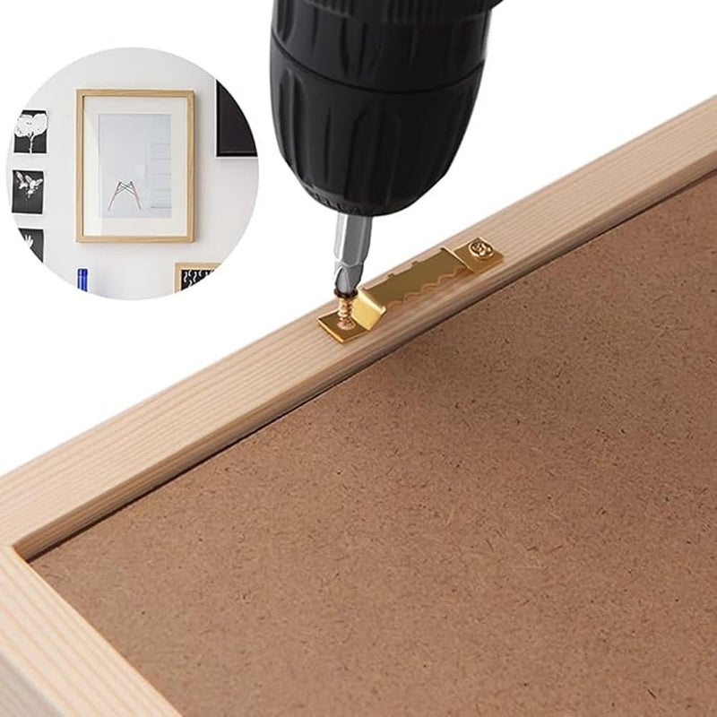 Evona Sawtooth Picture Frame Hangers Screws 100 Pieces Photo Frame Hooks Double Hole Saw Tooth Frame Hangers with 200 Pieces of Screws for Frame Decoration Frame Hanger Accessories - Image 5