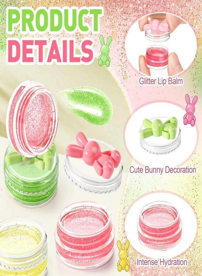 Leelosp 24 Pcs Mothers Day Lip Balm Gifts Bunny Glitter Balm Set Fruit Scented Lip Gloss Bling for Basket Stuffers Goodie Bags Hunt Rewards Birthday Party Gifts Women - Image 4