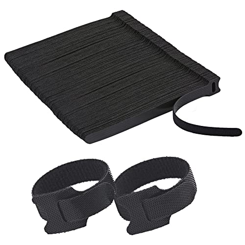 NBTORCH 150 PCS Reusable Cable Ties with Hook and Loop, Multi-purpose Adjustable 8 Inch Cable Management Wire Ties Cable Straps for Organizing Home, Office and Data Centers (Black) - Image 1