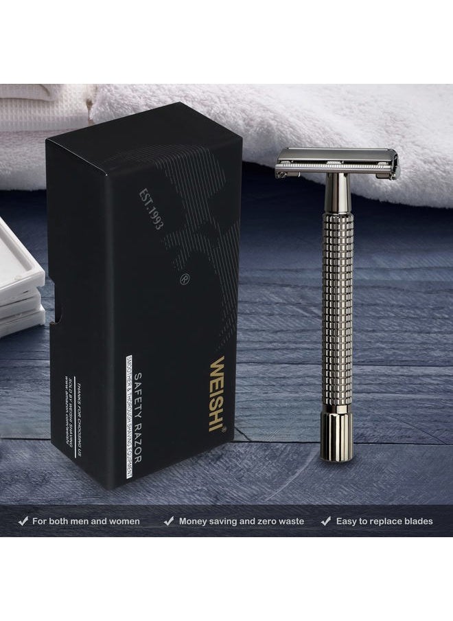 WeiShi - Safety Razor Double Edge Nostalgic Long Handle Butterfly Open Razor - Image 1