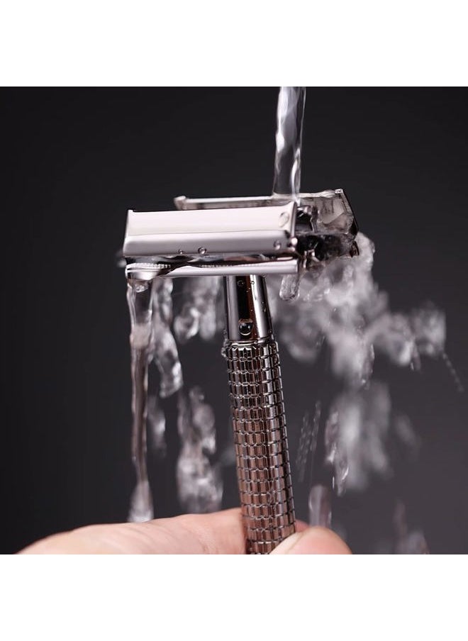 WeiShi - Safety Razor Double Edge Nostalgic Long Handle Butterfly Open Razor - Image 1