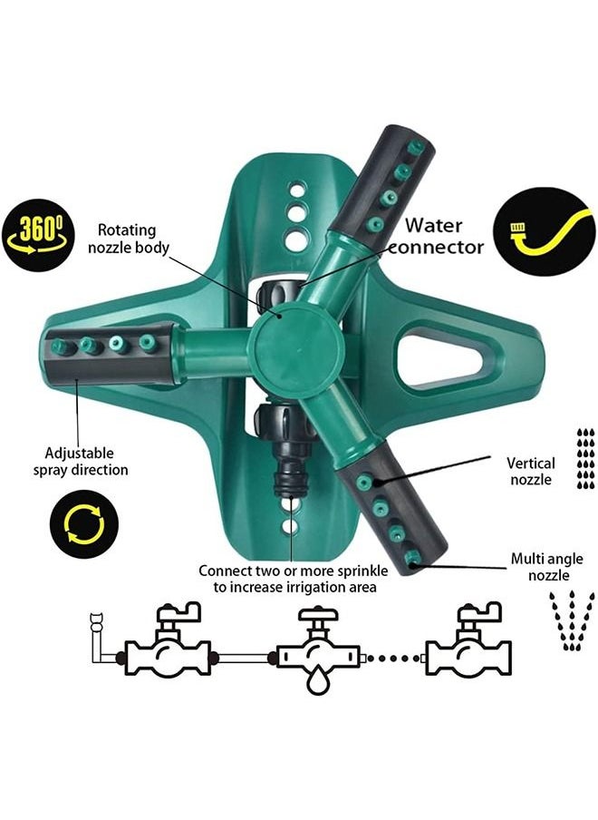 Garden Sprinkler, Adjustable 360 Degree Rotation Lawn Sprinkler, Sprinklers for Yard, Lawn Sprinkler, Multipurpose Yard Sprinklers for Plant Irrigation and Kids Playing