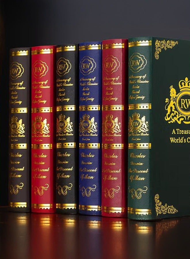 شو وو 12 قطعة من الكتب المزيفة، تغليف كتب التخزين العتيقة، زخارف كتب الدراسة للديكور المنزلي، كتب مزيفة زخرفية كلاسيكية عتيقة  - Image 2