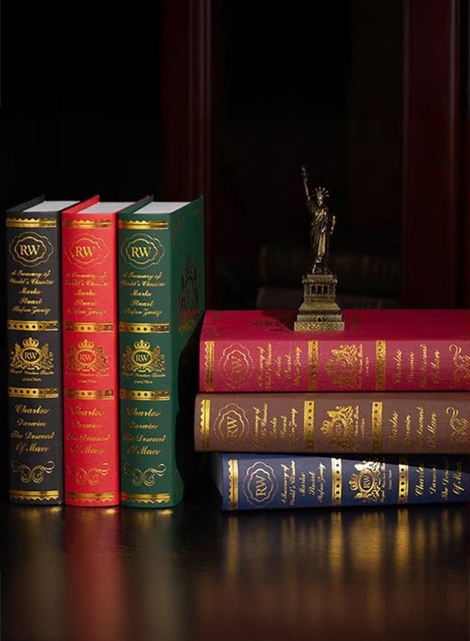 شو وو 12 قطعة من الكتب المزيفة، تغليف كتب التخزين العتيقة، زخارف كتب الدراسة للديكور المنزلي، كتب مزيفة زخرفية كلاسيكية عتيقة  - Image 4