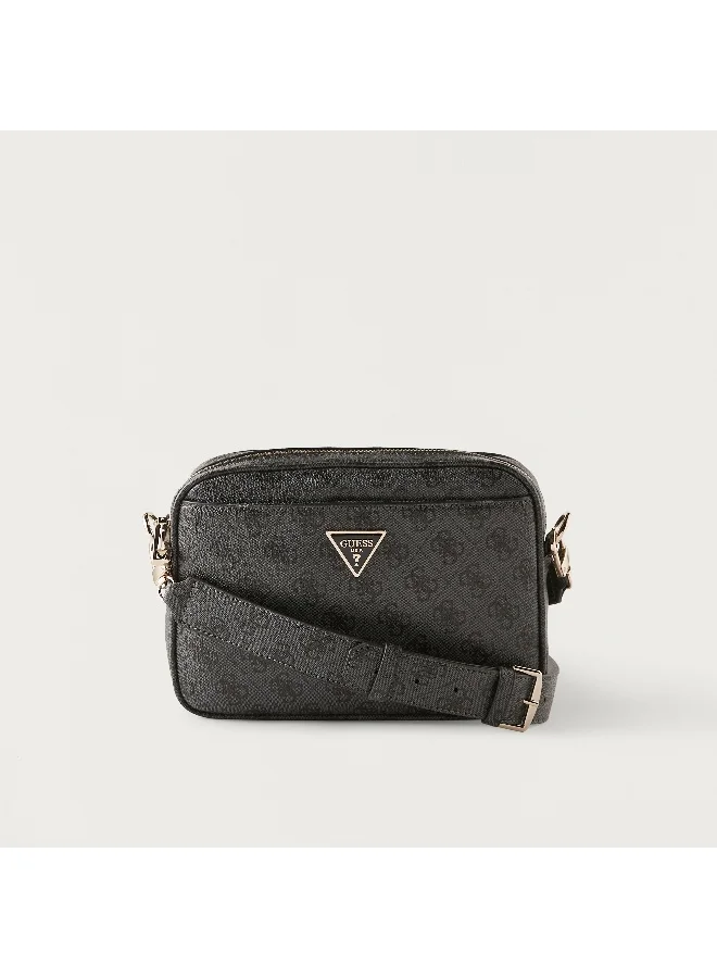 جس Guess-Meridian-Camera crossbody bag W/4G logo pattern-Coal Logo-ONL-AE-SA-WW-Q2-AW23