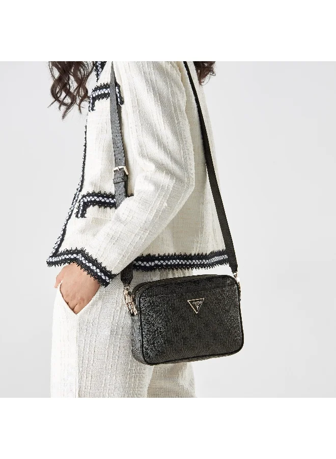 جس Guess-Meridian-Camera crossbody bag W/4G logo pattern-Coal Logo-ONL-AE-SA-WW-Q2-AW23
