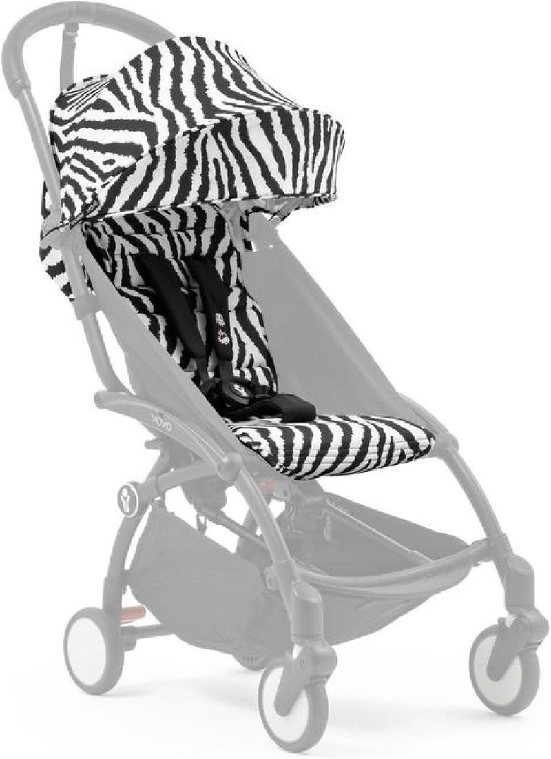 Stokke YOYO 6+ Color Pack - Textiles Only - Seat Pad, Extendable Canopy & Zipped Back Pocket - Requires YOYO Frame (Sold Separately) - Leopard - Image 1