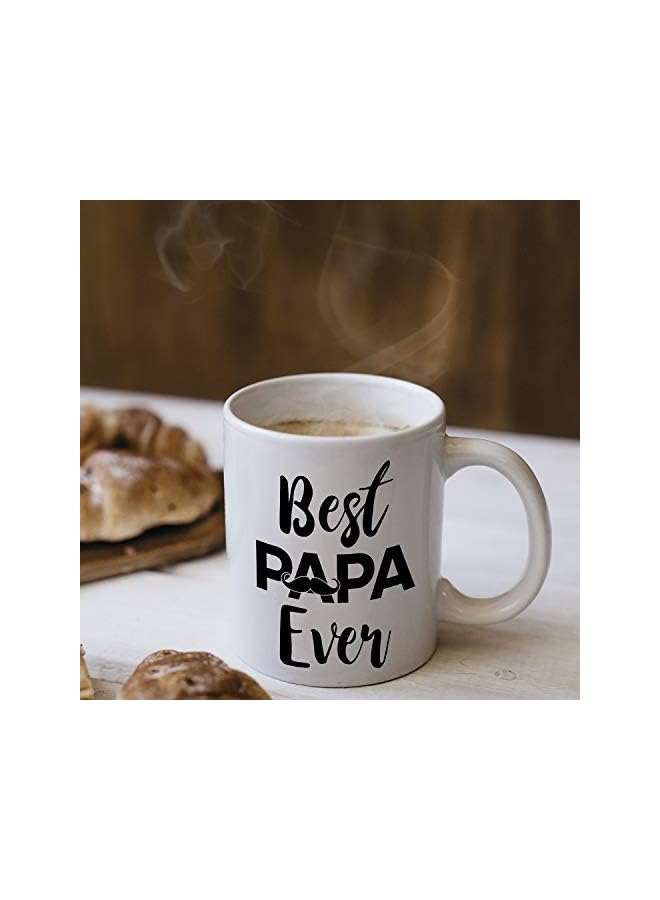 S-TOP Best Papa Ever Mug, 11 oz Ceramic White Coffee Mugs, Fathers' Day Present, Best Funny Mug, Inspirational Tea Cups for Dad, Daddy Novelty Ideas, Good New Year Presents, Gift Ideas For Papa - Image 2