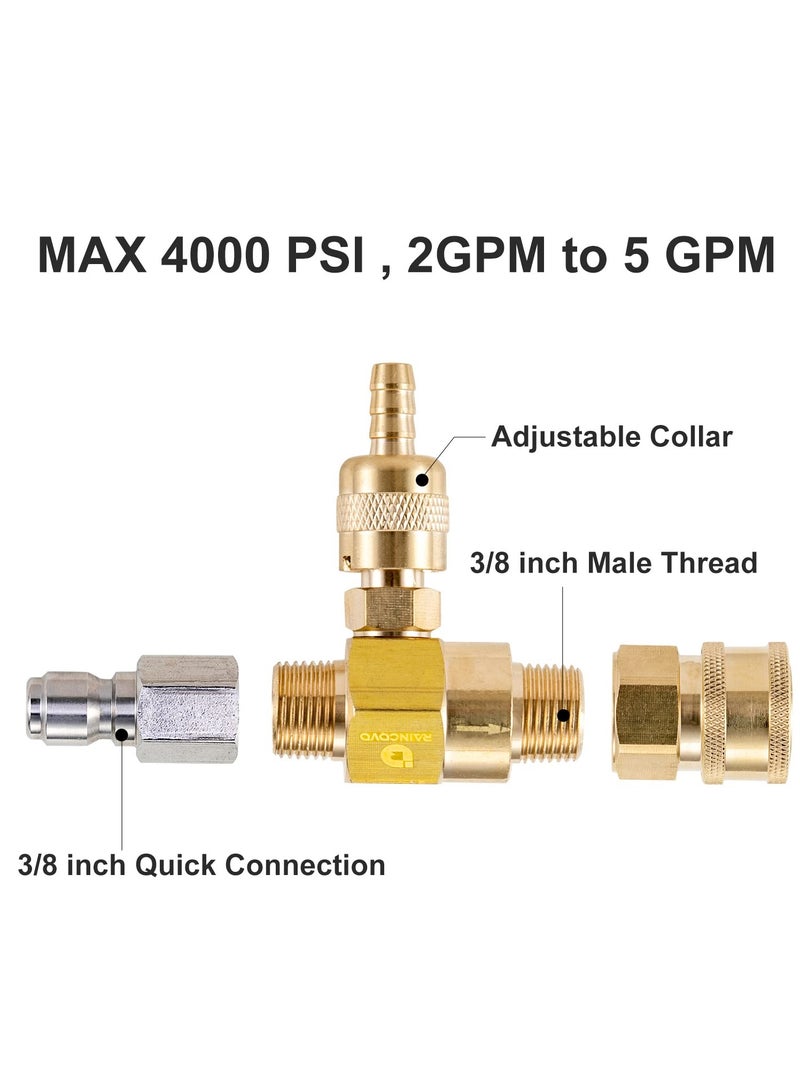 SYOSI Downstream Injector for Pressure Washer, 4000 PSI Soap Injector Power Washer Chemical Injector Kit with 3/8 Inch Quick Connect - Image 4
