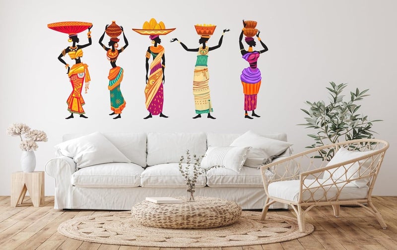 WALLBOOK Set of 2 Wall Stickers Tribal Lady | Nigerian Lady for Home, Hall, Bedroom, Livingroom & Kitchen - Image 2
