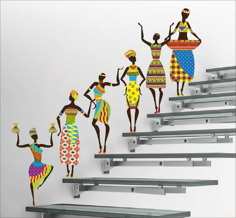WALLBOOK Set of 2 Wall Stickers Tribal Lady | Nigerian Lady for Home, Hall, Bedroom, Livingroom & Kitchen - Image 3