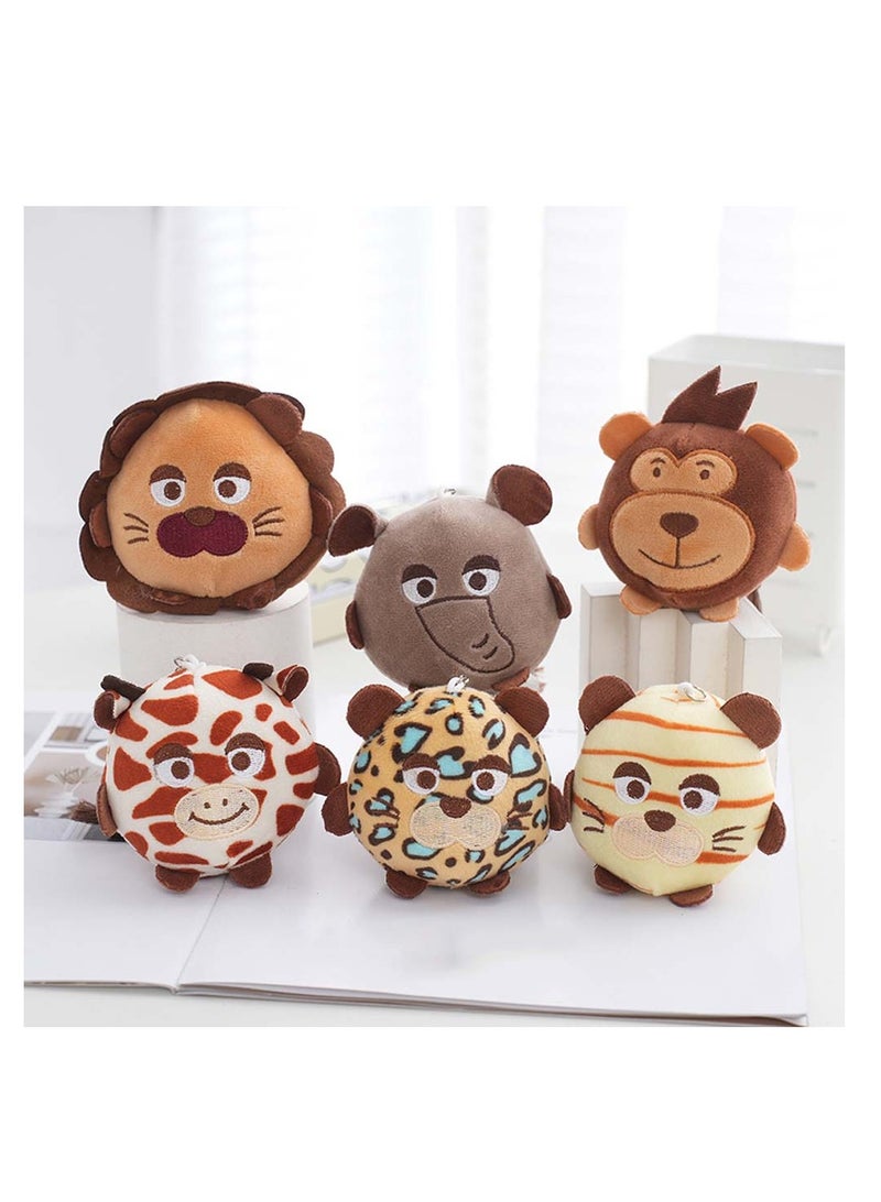 كابتن تيك 12 Mini Jungle Animal Keychain Plush Toys Perfect for Party Favors and Rewards for Kids and Teachers - Image 3
