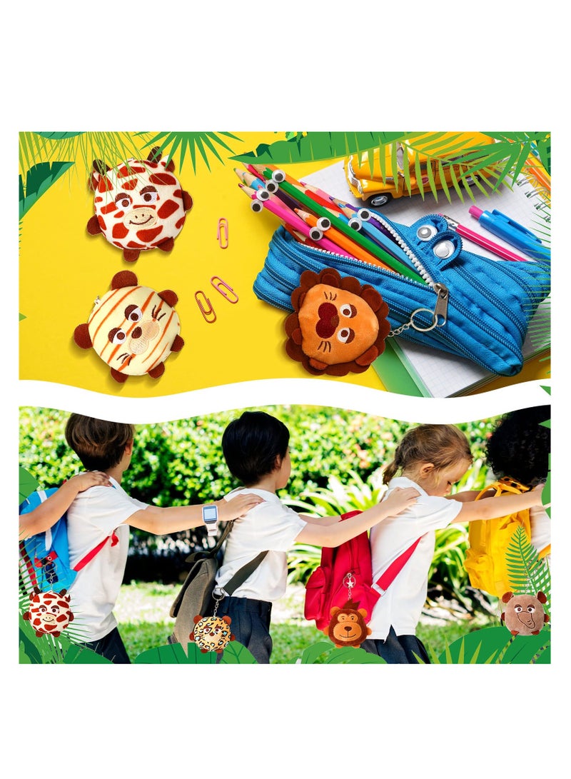 كابتن تيك 12 Mini Jungle Animal Keychain Plush Toys Perfect for Party Favors and Rewards for Kids and Teachers - Image 4