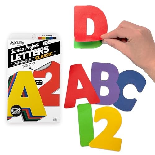 ArtSkills Poster Letters 4” Paper Letters for Poster Board Projects, Classroom Bulletin Boards, Sign Making Supplies,Classic Primary, 190 Pieces - Image 1