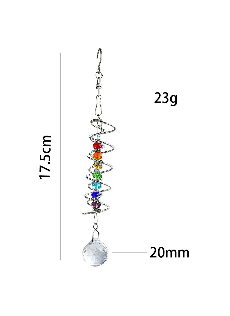 Generic Spiral Tail Windmill Gaze Ball 3D Crystal Chime Crystal Ball 