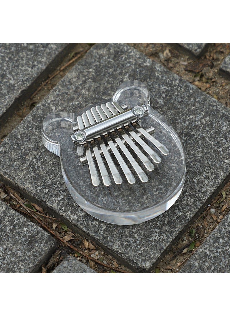 8-tone mini thumb piano kalinba solid wood crystal transparent five-finger piano portable beginner finger piano musical instrument style - Image 5