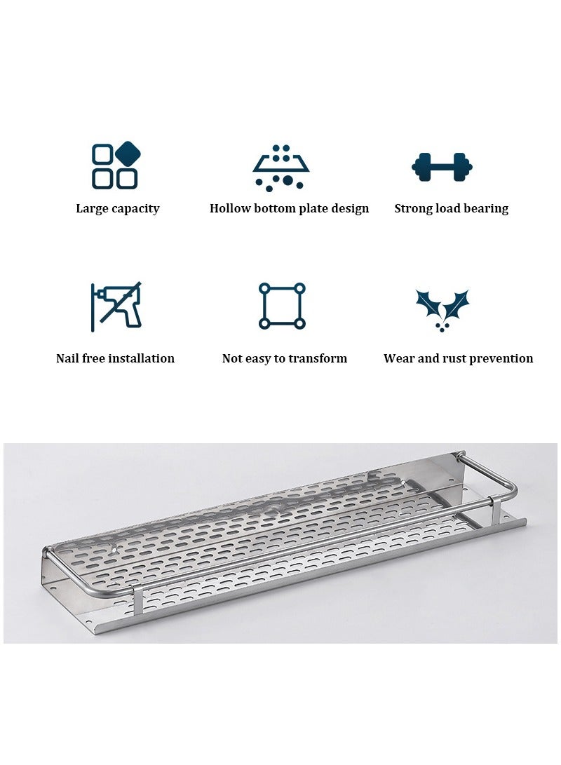 No Drilling Adhesive Shower Shelves,Stainless Steel Bathroom Kitchen Organizers ,Wall Mount Corner Shower Caddy for Bathroom Kitchen Storage - Image 3