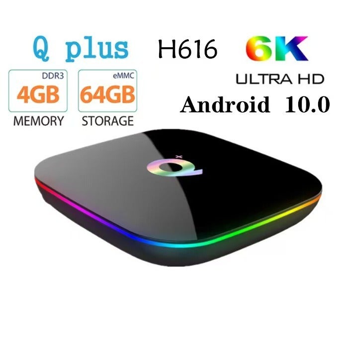 تصدير الأكثر مبيعًا Q Plus مشغل الشبكة TV BOX Allwinner H616 أندرويد 10.0 صندوق التلفزيون - Image 1