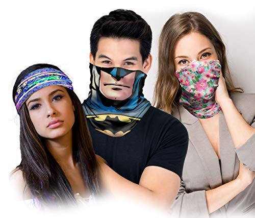 Spoontiques Superman Hair Wrap - Multifunctional Bandanna, Headband, Hair Tie, Gaiter, and Scarf - Image 3