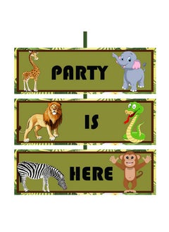 Party Propz PARTY PROPZ Jungle Birthday Door Board for Kids Birthday/Jungle Theme Base Decoration/Jungle Birthday Supplies/Jungle Birthday Decoration/Jungle Door Board DÉCOR  - Image 1